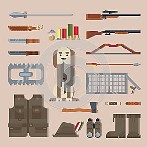 Set hunting tools, equipment