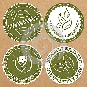 Set of hypoallergenic badges, icons, sticker layouts photo