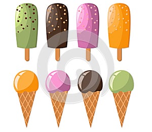 Set of ice creams