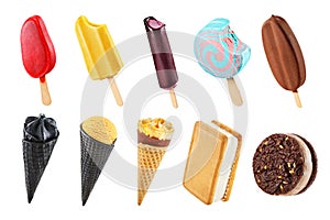 Set of ice creams photo