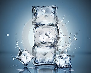 Set of ice cubes special effects