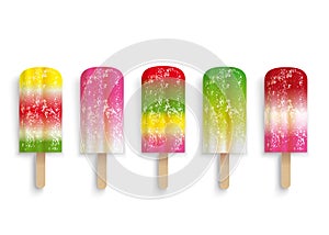 Set of ice lollies