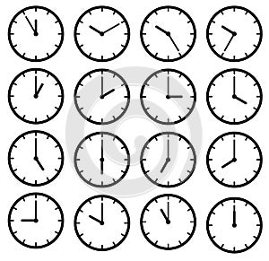 Set icon black clock face