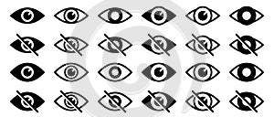 Set icon eyes visible and not visible