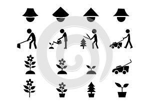 Set of icon for Gardener and famer, vector art