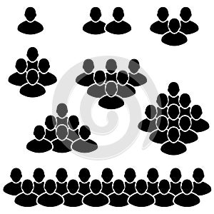 Set icon person, groups people, vector community concept, customer base, corporate team group