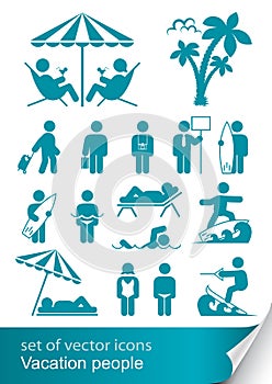 Set icon vacation people