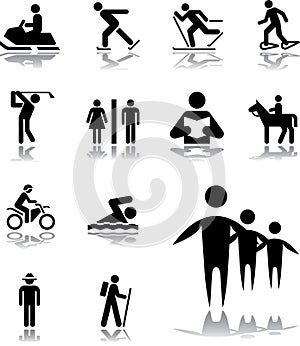 Set icons - 100. Pictographs of people