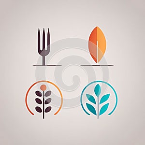 Set of icons for agriculture, farming or gardening. Vector illustration