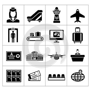 Set icons of airport