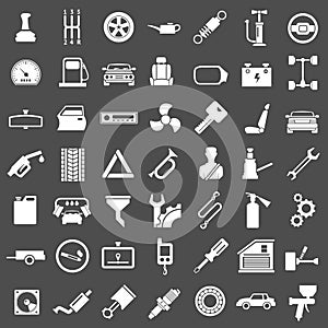 Set icons of auto, car parts, repair and service