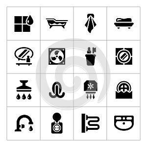 Set icons of bathroom