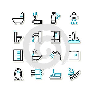 Set of icons - a bathroom