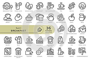 set icons breakfast 01