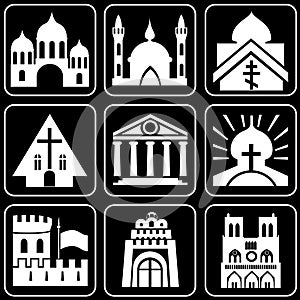 Set of icons (buildings, ancient)