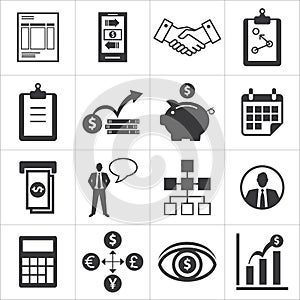Set of icons for business, finance, m-banking