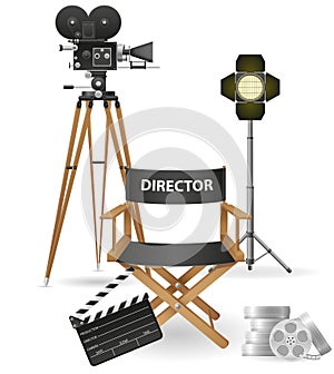 Set icons cinematography cinema and movie photo