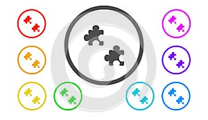 Set of icons in color,illustration,puzzle