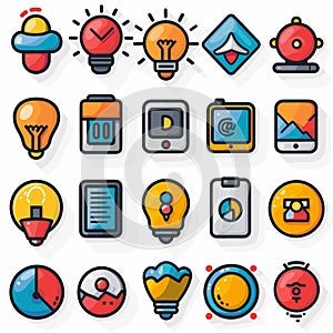 Set of icons for a computer program