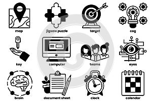A set of icons for a computer program