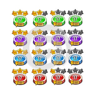 Set of icons of design elements for app, game development, interface.