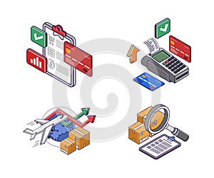 Set of icons for e commerce online shopping strategy business