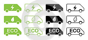Set of icons of electric cars. The concept of using alternative energy