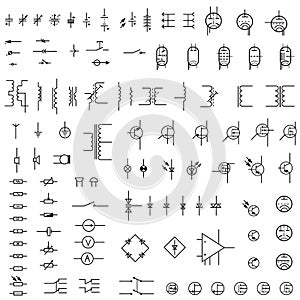 Set of icons of electronics.