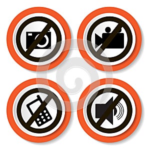 Set of icons forbidding
