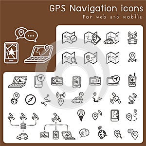 Set of icons for gps and navigation
