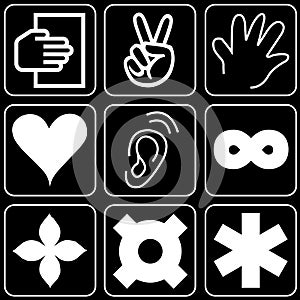 Set of icons (hands, others)