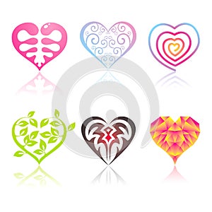Set of icons hearts