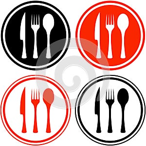 Set icons with kitchen utensil