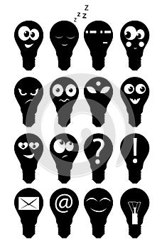 Set of icons lamps