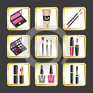 Set of icons makeup