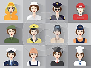 Set of icons of male profession for women