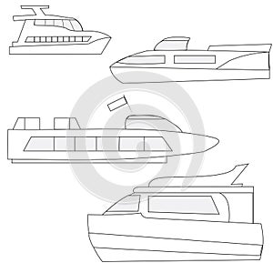 Set of icons marine yachts