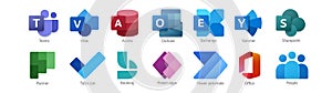 Set icons 02 of 02 - Microsoft Office 365. Vector illustration EPS10