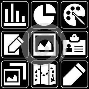 Set of icons (office, work, business)