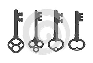 Set of icons of the old key