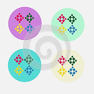 Set of icons with ornament vector