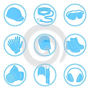 Set of icons personal protective equipment