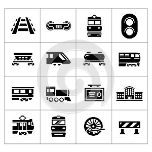 Set icons of railroad and train