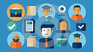 A set of icons representing different training ods including elearning workshops seminars and onthejob training in a