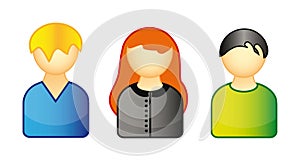 Set of icons representing people