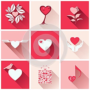 Set of icons for romantic events