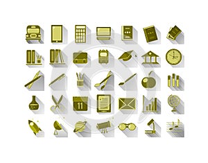Set of icons on school and scientific subjects.