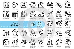 set icons science 03