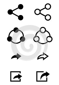 Set of icons about sign share. Vector illustration eps 10