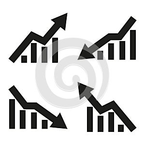 Set of icons of statistic arrow. Vector illustration